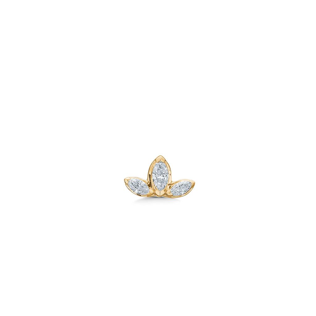 Inner Peace Lotus diamant ørestik - 18kt Rødguld