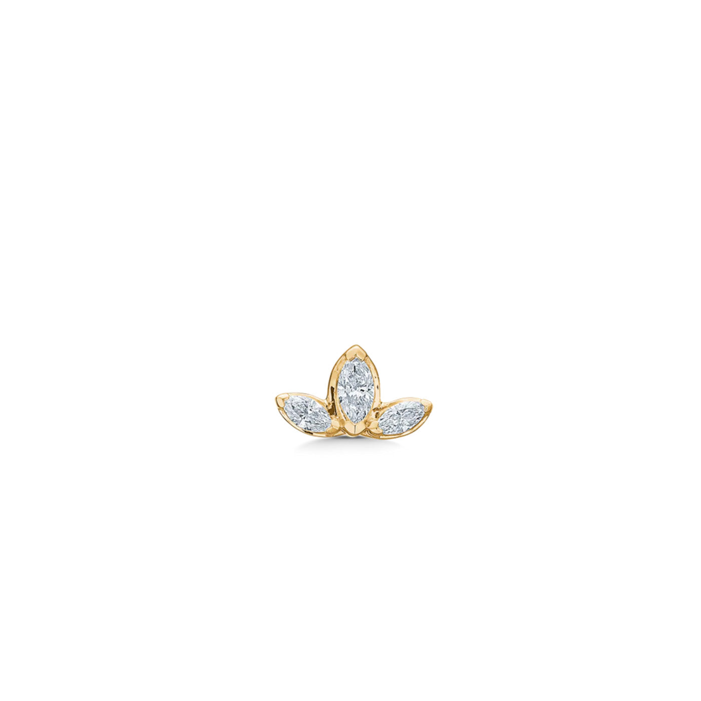 Inner Peace Lotus diamant ørestik - 18kt Rødguld
