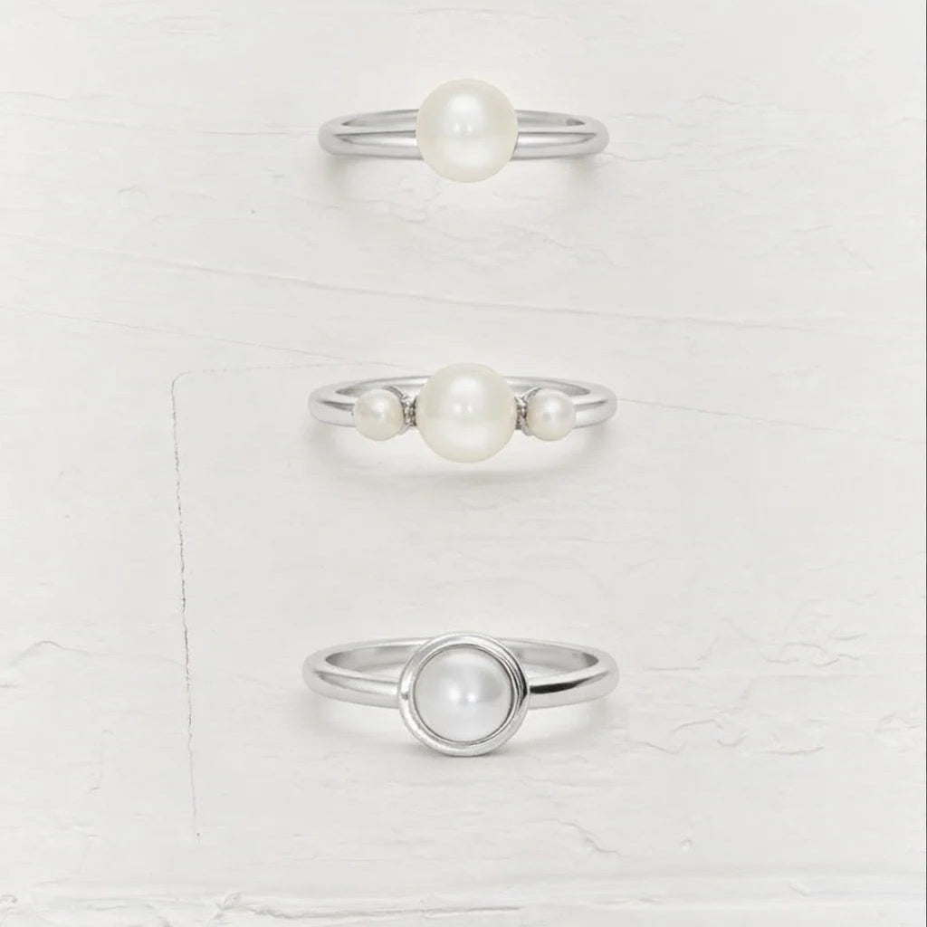 Sølv Elegant Ferskvandsperle Ring
