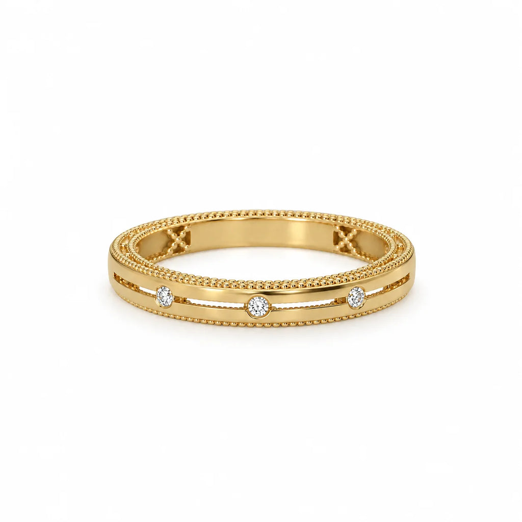 Elvira – Elegant ring i 14 karat guld med diamanter