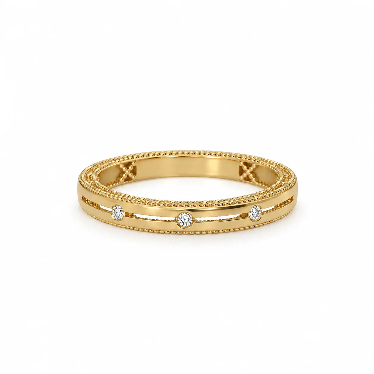Elvira – Elegant ring i 14 karat guld med diamanter