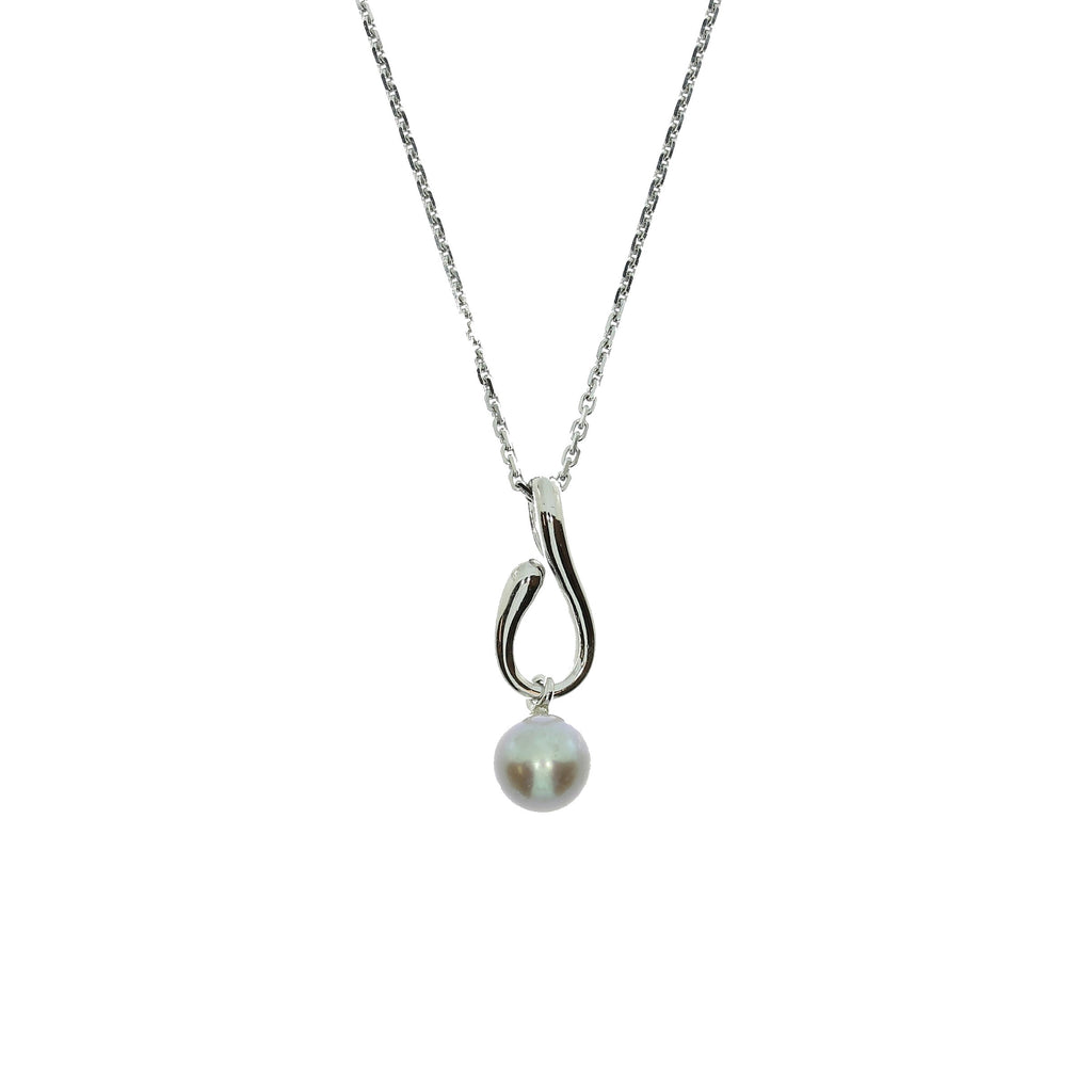 Sølv Grå Ferskvandsperle Halskæde