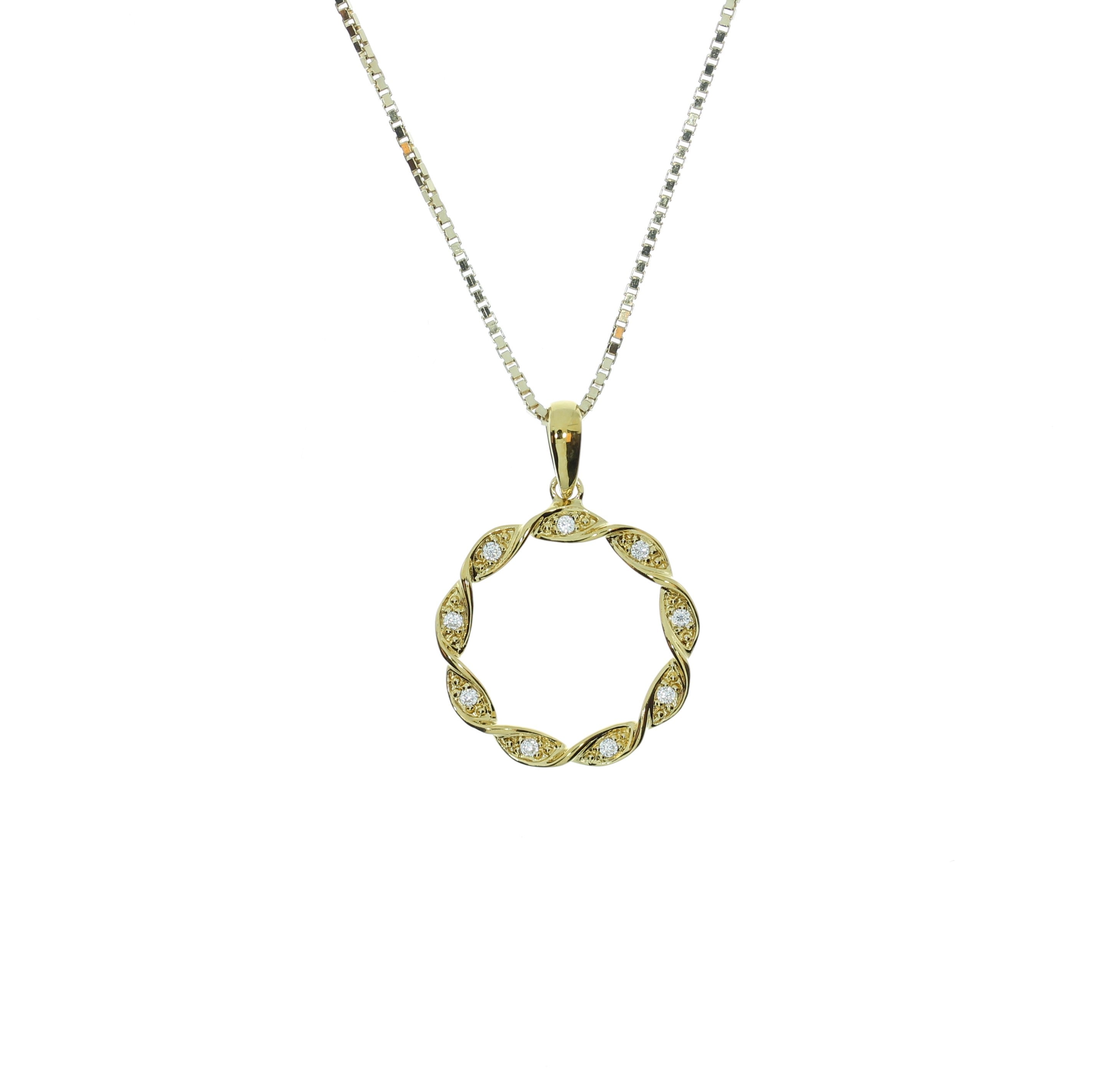 Forgyldt Snoet Cirkel Halskæde