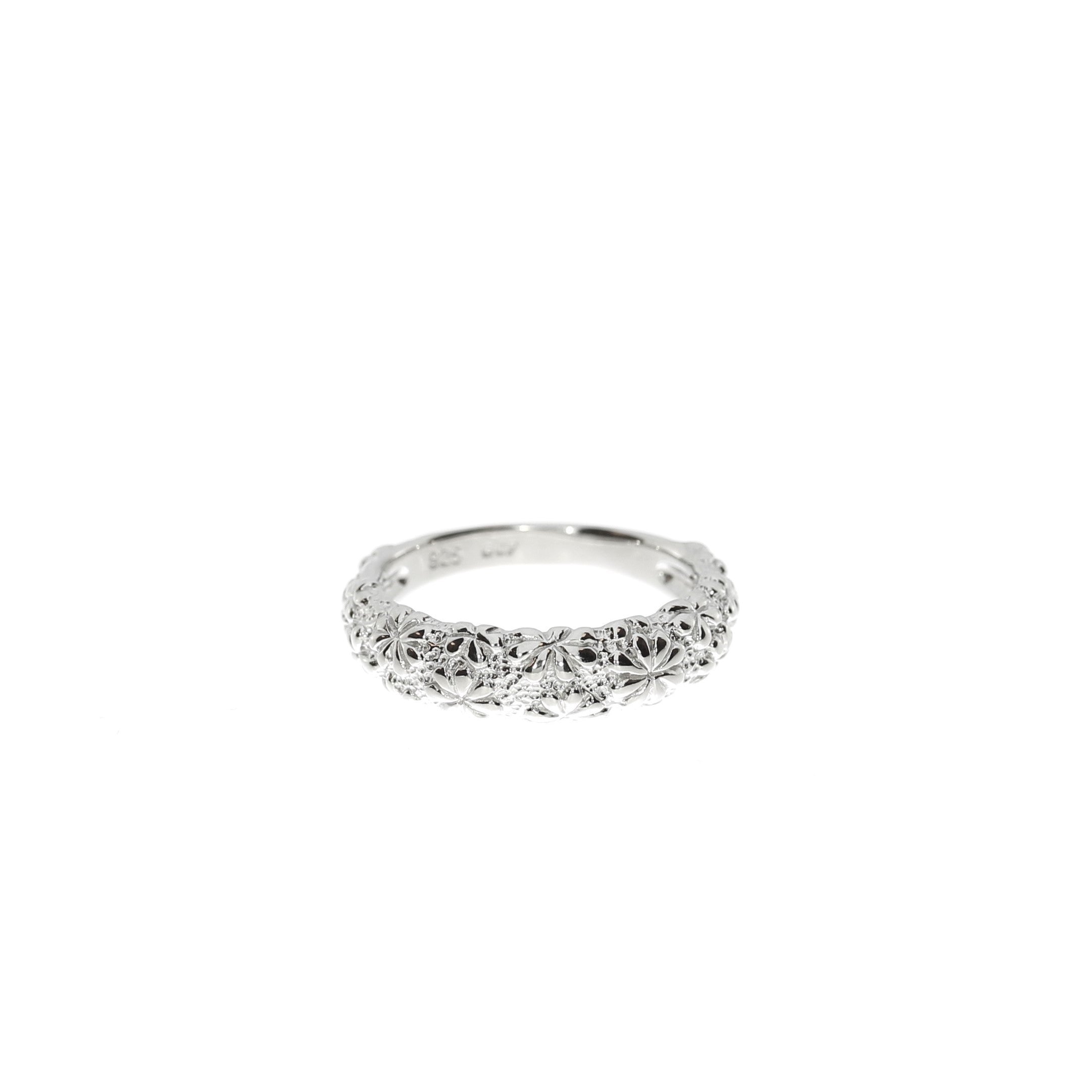 Sølv Mat Blomster Ring