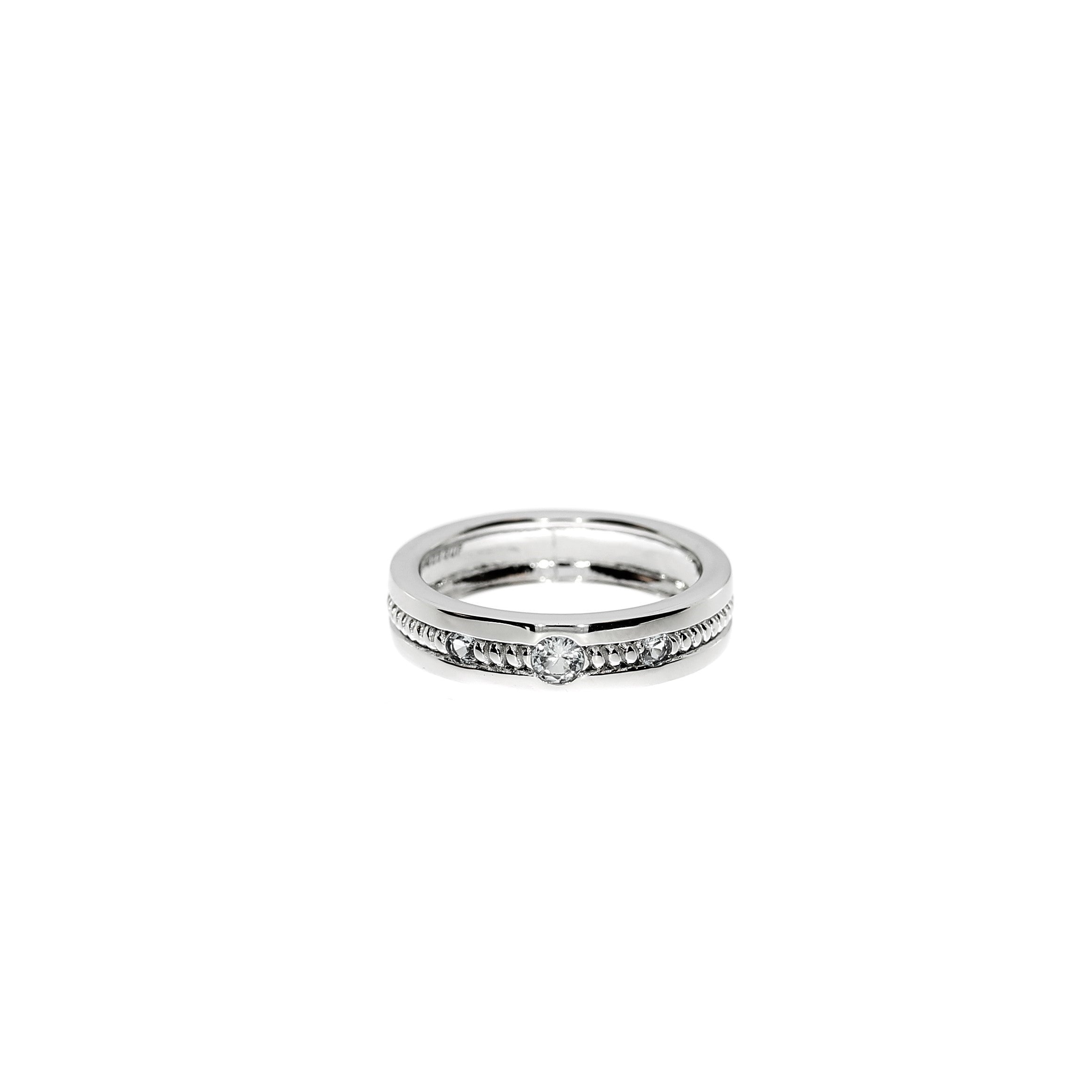 Sølv Bred Kugle Ring