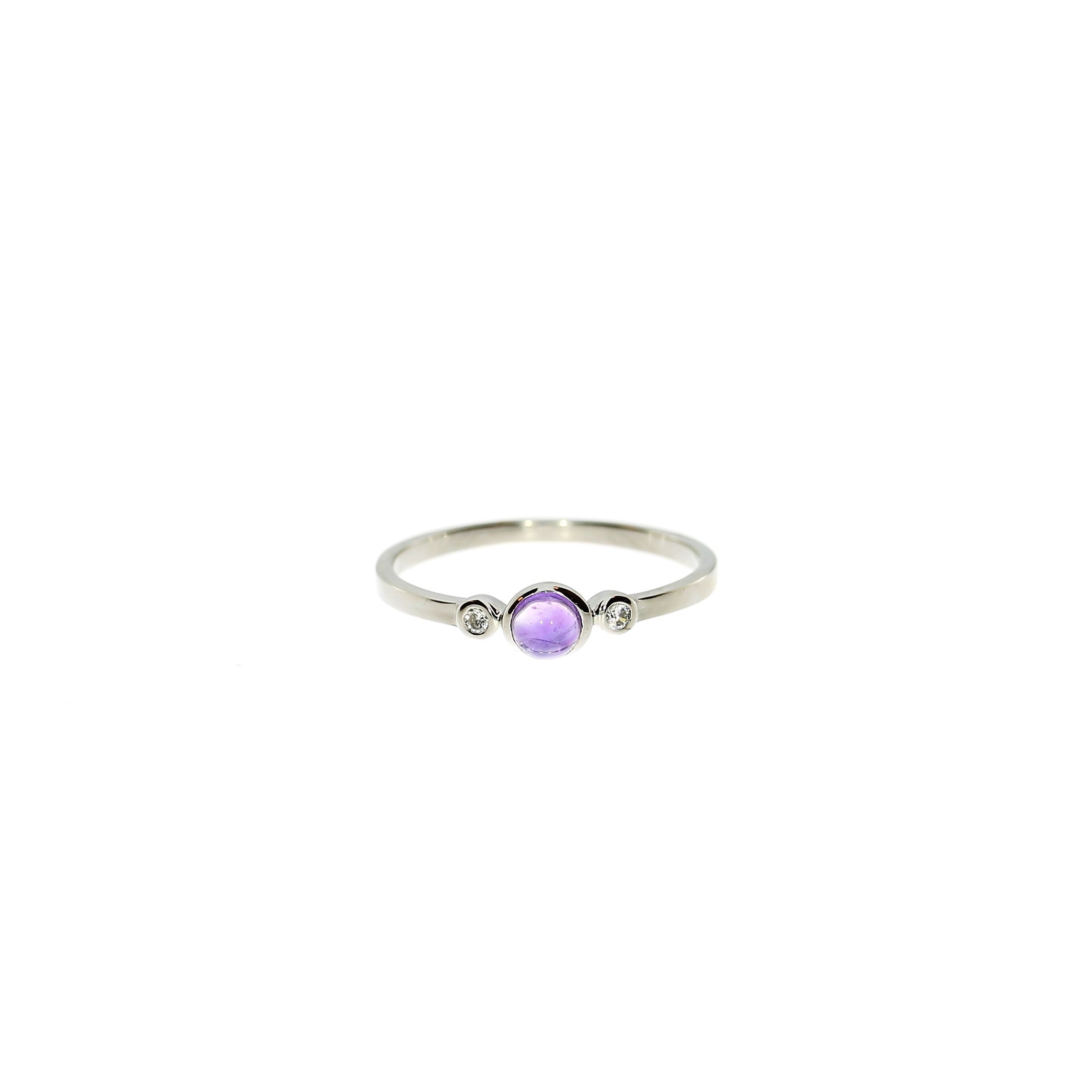Sølv Lilla Ametyst Ring