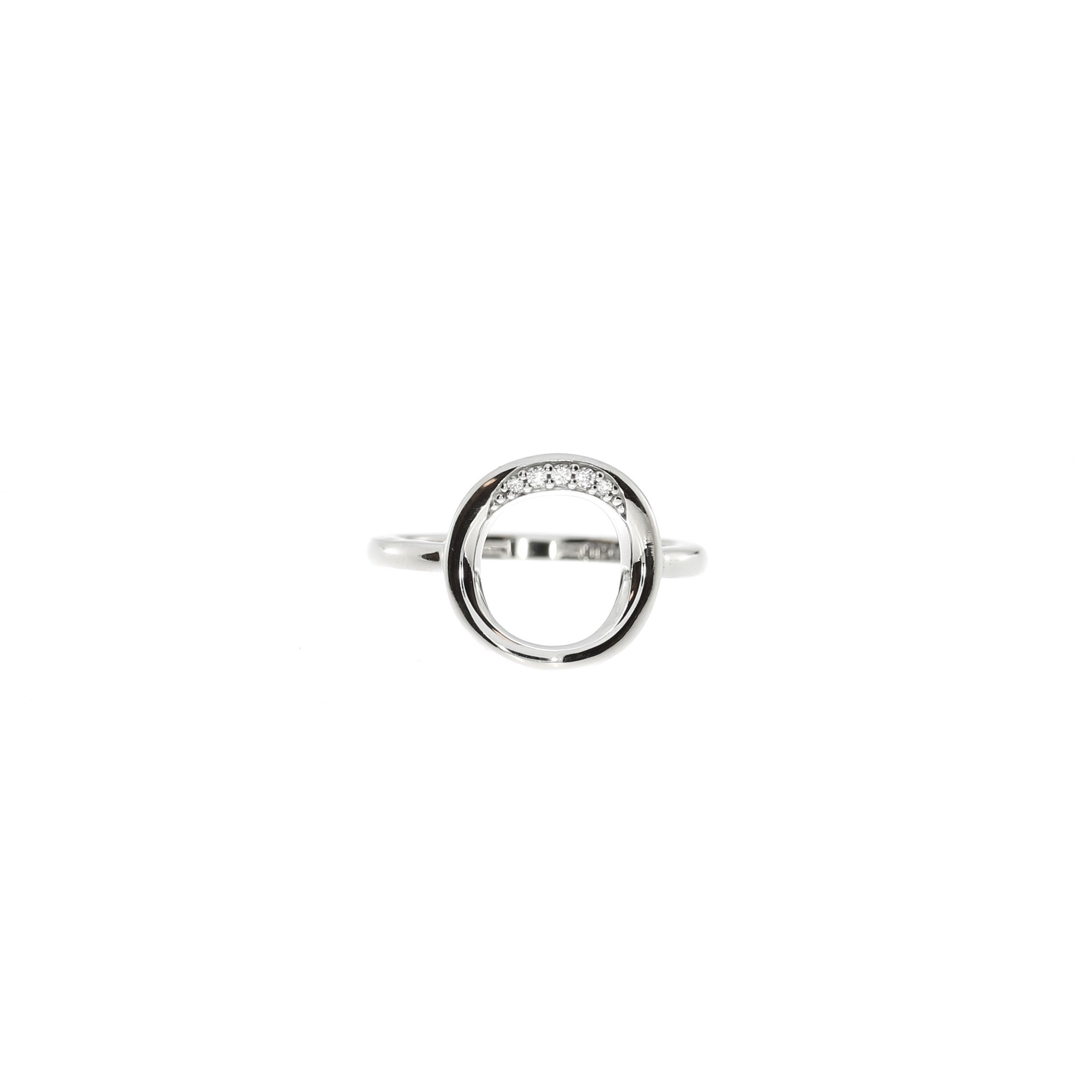 Sølv Buet Cirkel Ring