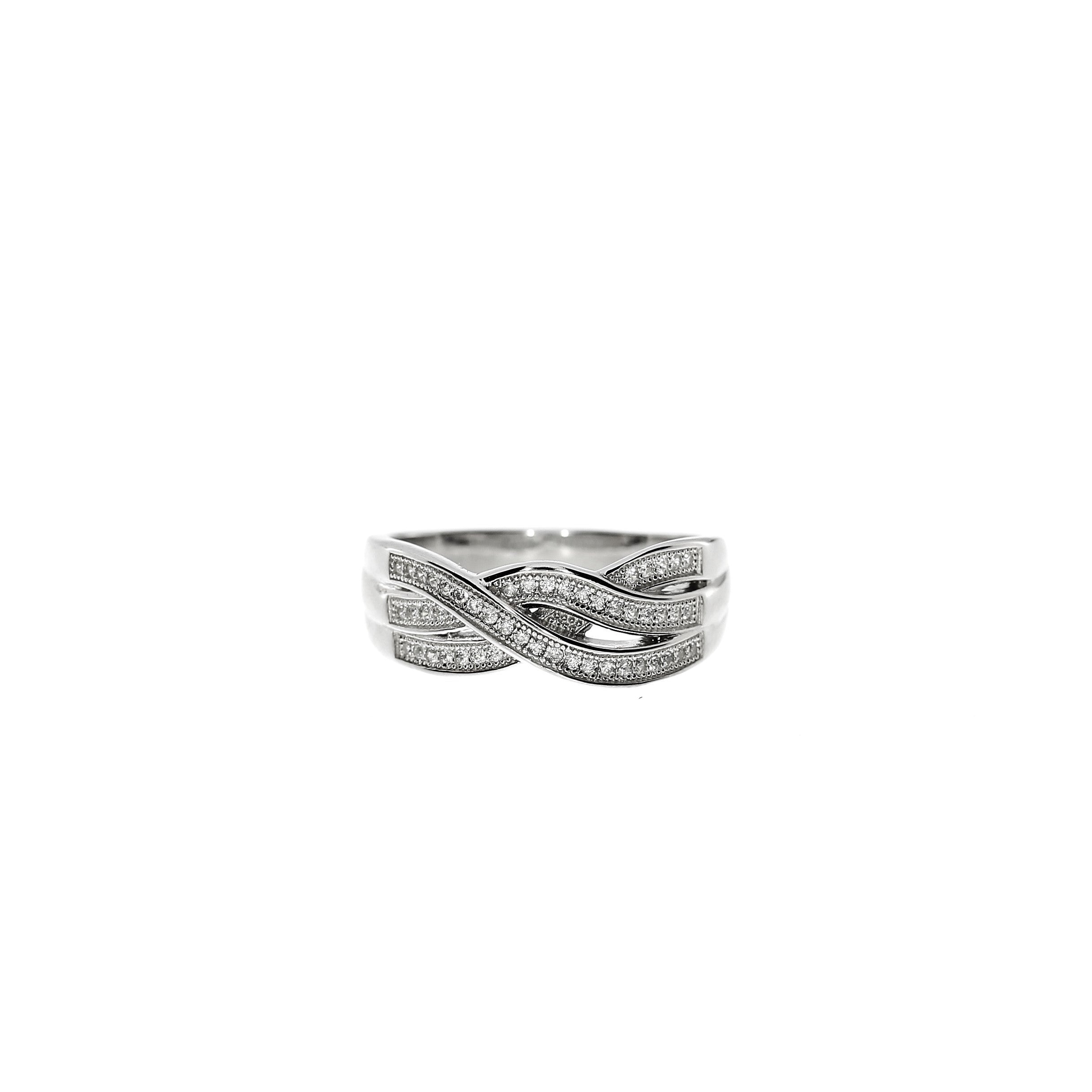 Sølv Bred Flet Ring