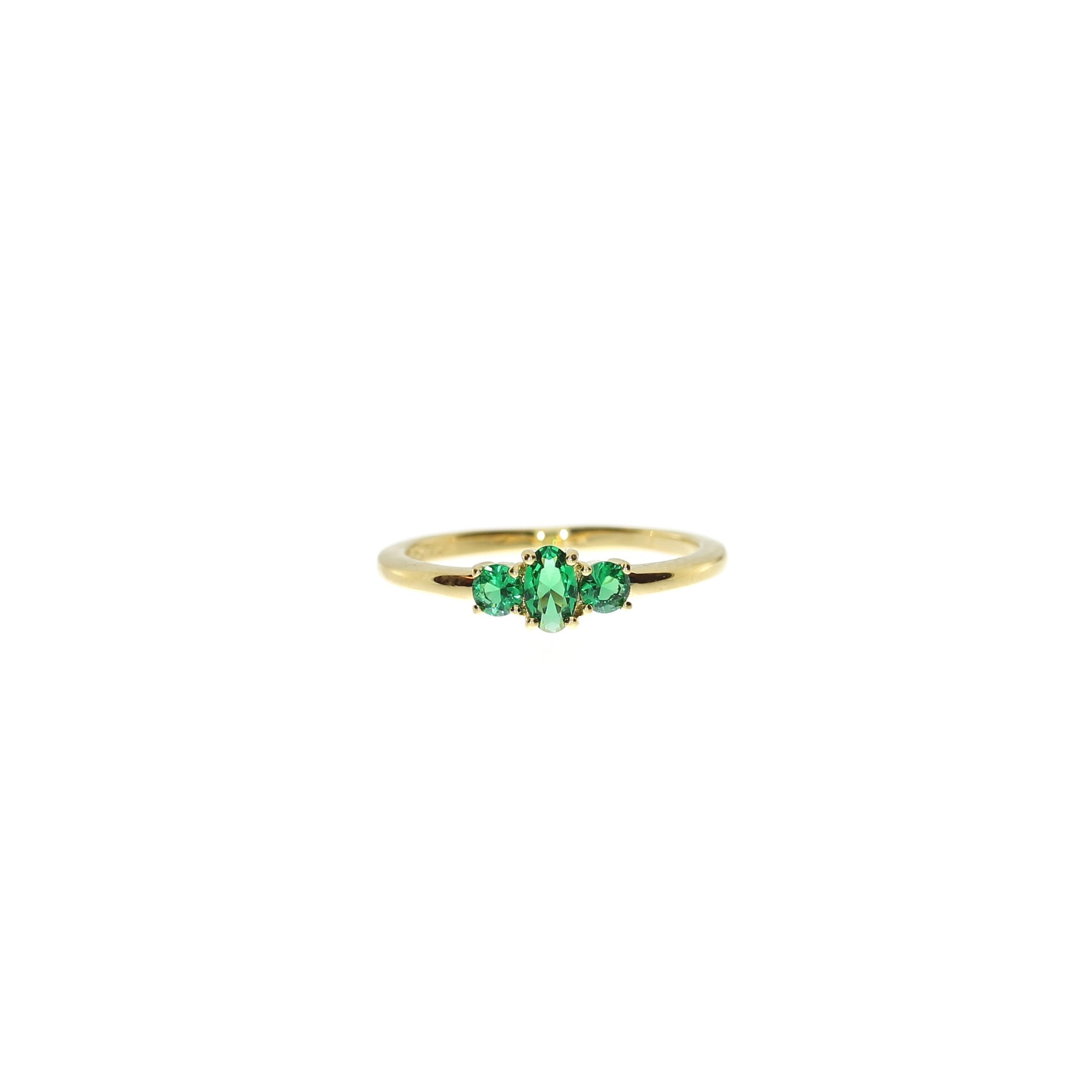 Forgyldt Grøn Tidens Ring