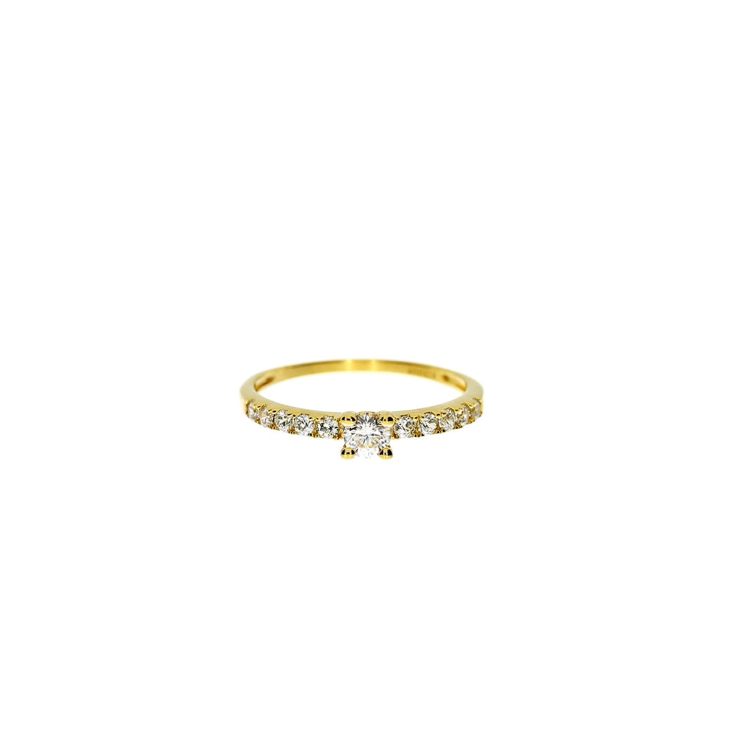 Forgyldt En-stens Ring
