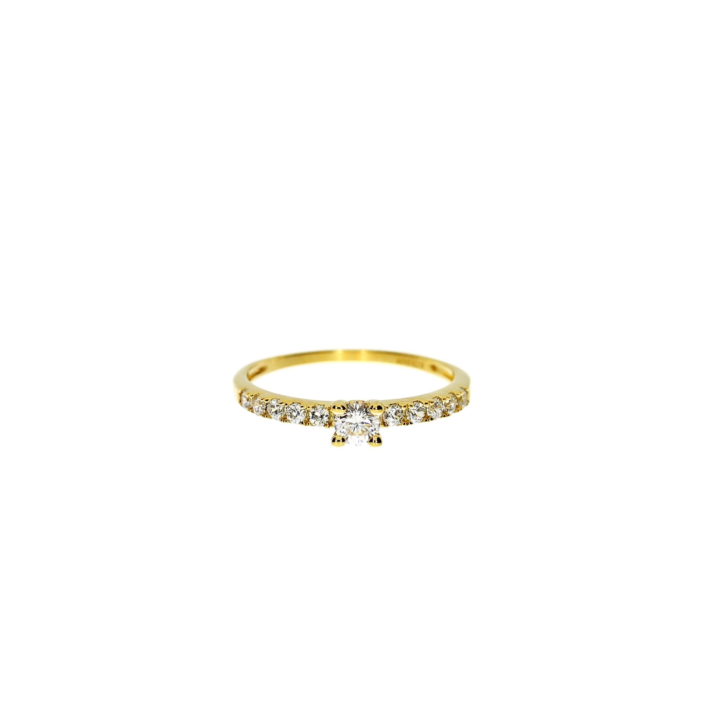 Forgyldt En-stens Ring
