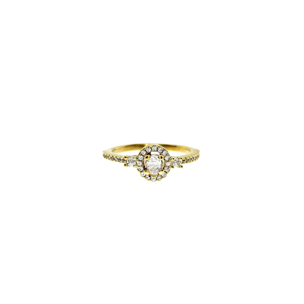 Forgyldt Rund Roset Ring