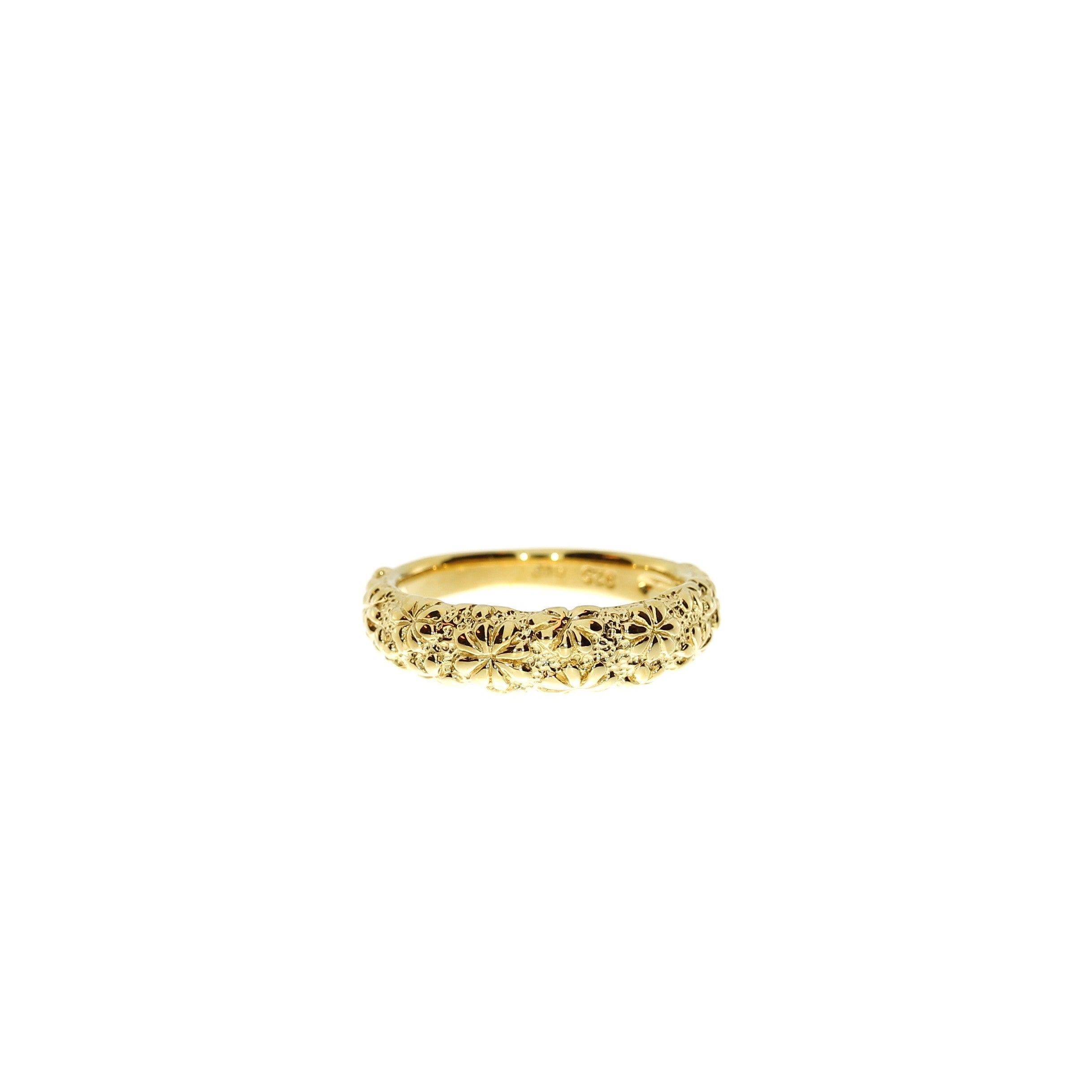 Forgyldt Mat Blomster Ring