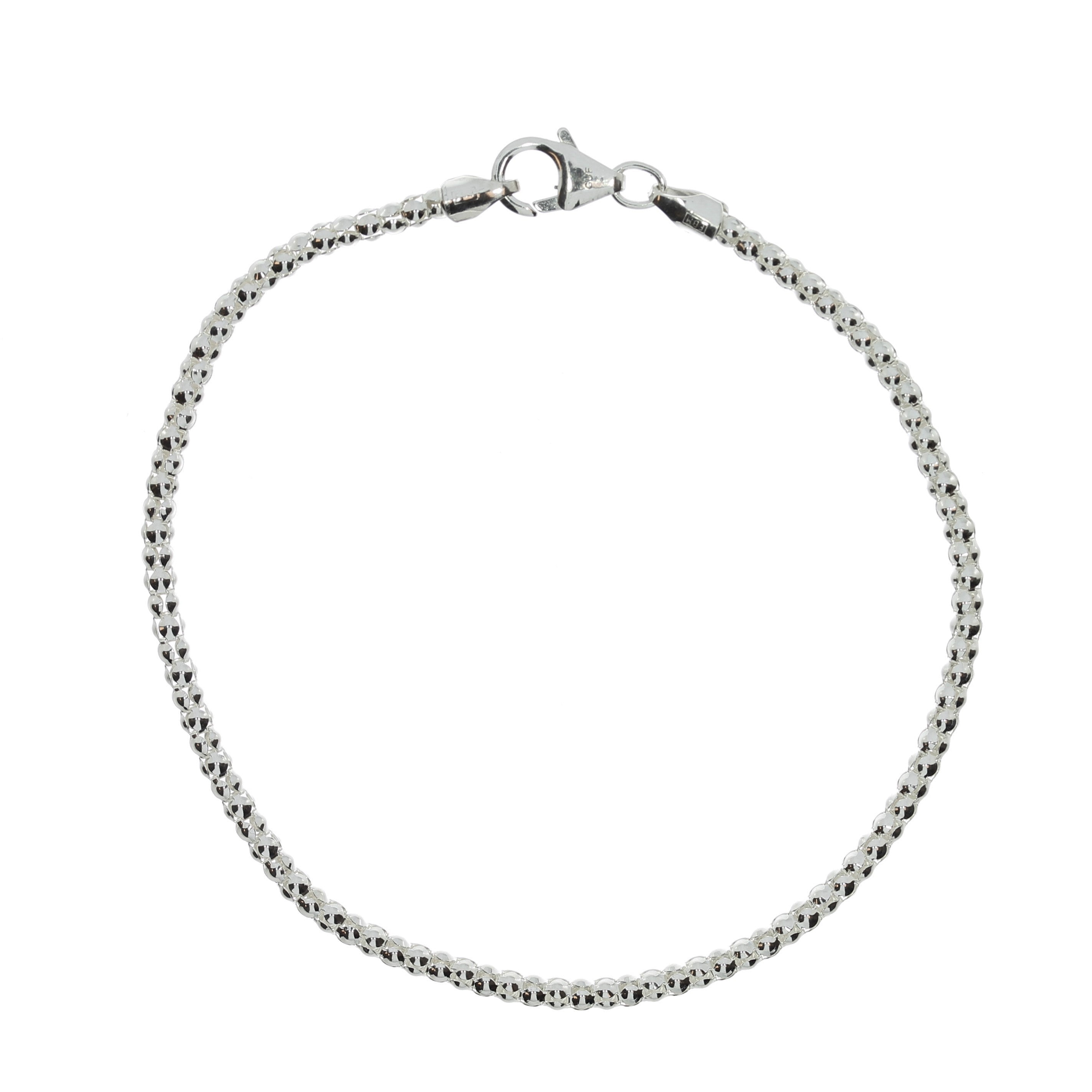 Sølv Flettet Lænke Armbånd