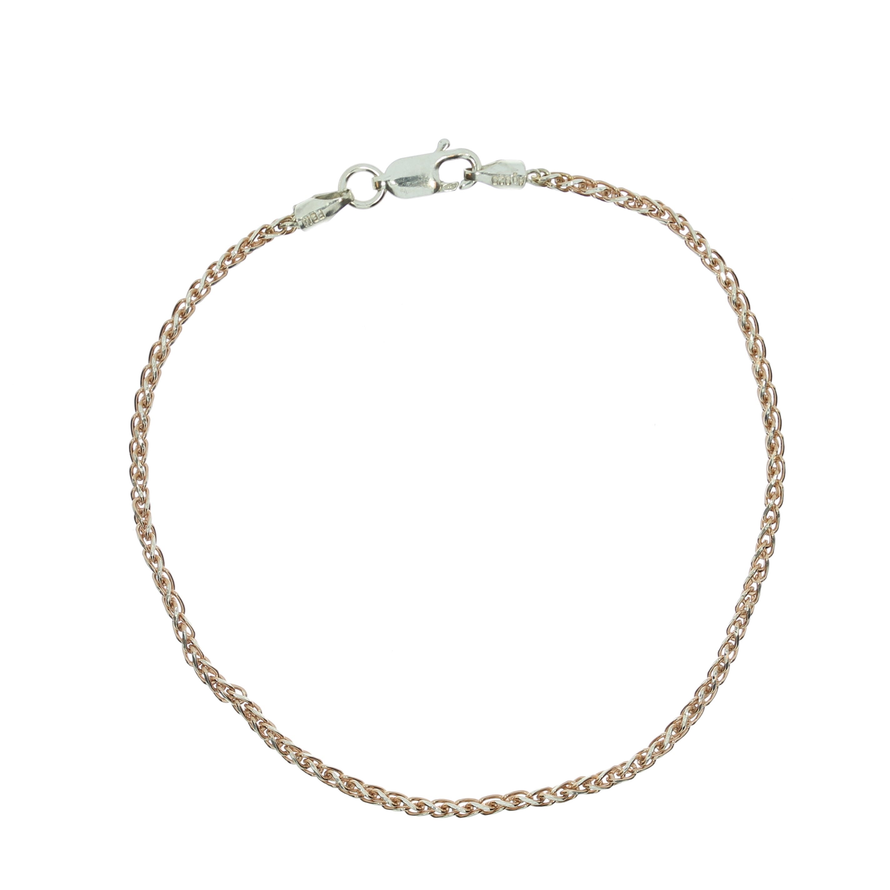 Rosaforgyldt Flet Tråd Armbånd
