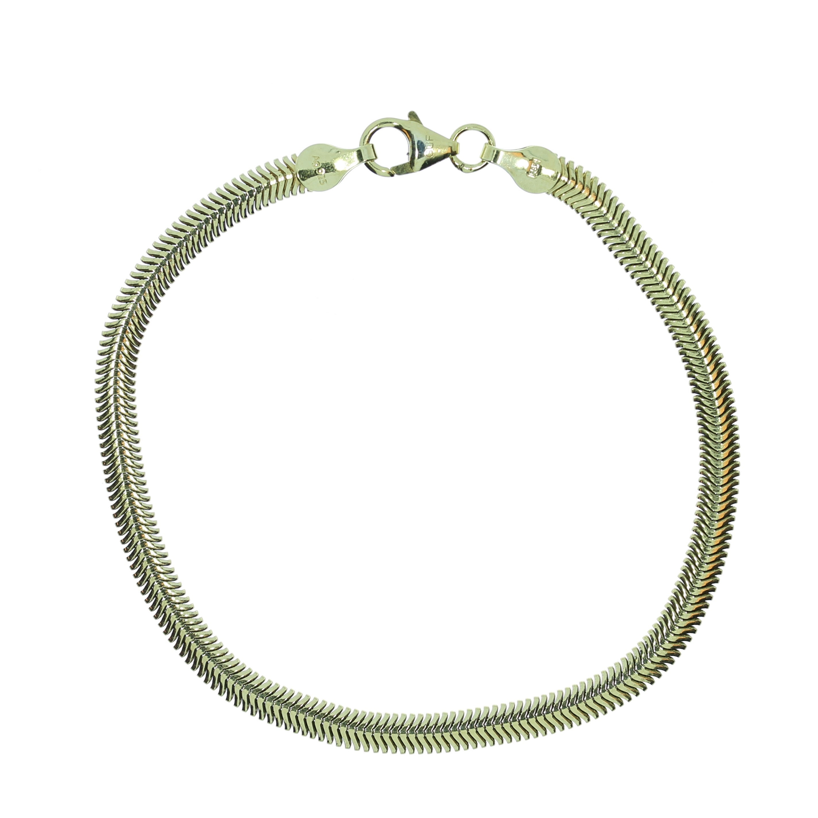 Forgyldt Flad Slange Armbånd