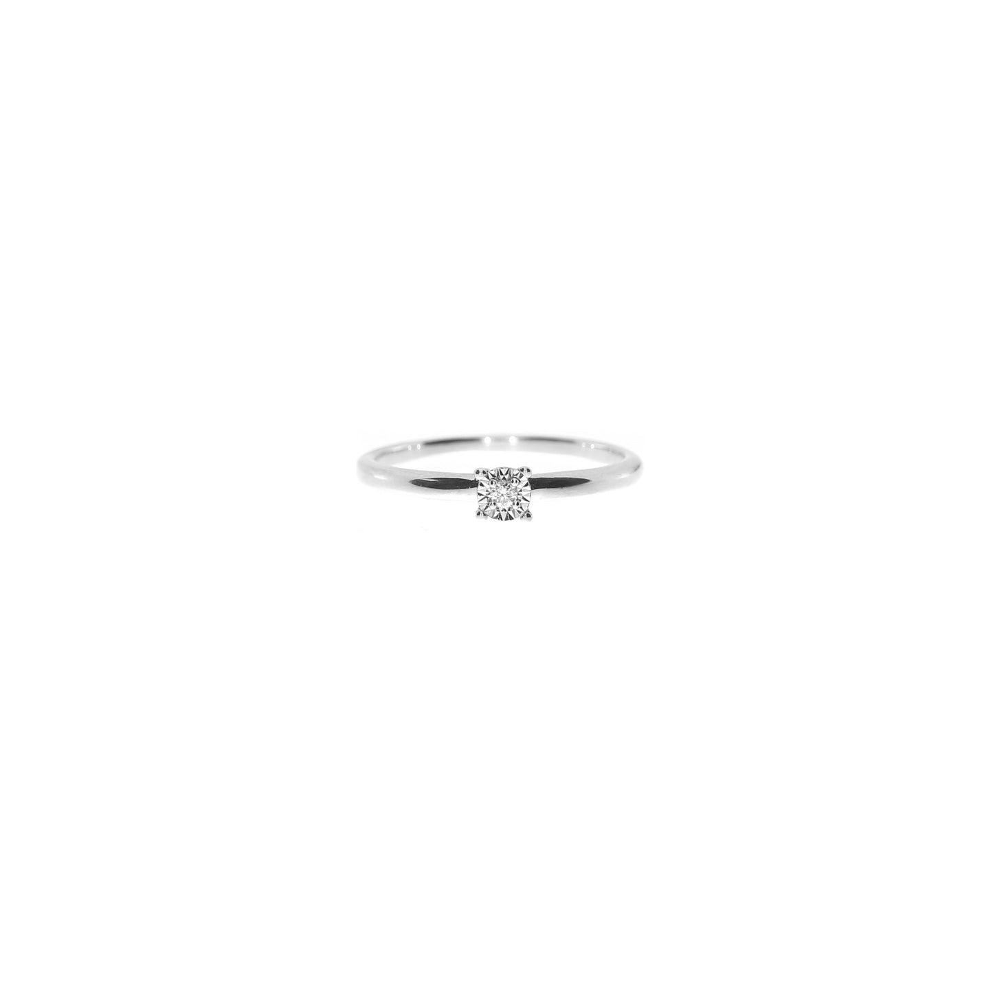 Ring - 9 kt. Hvidguld.  - Diamant