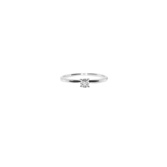 Ring - 9 kt. Hvidguld.  - Diamant