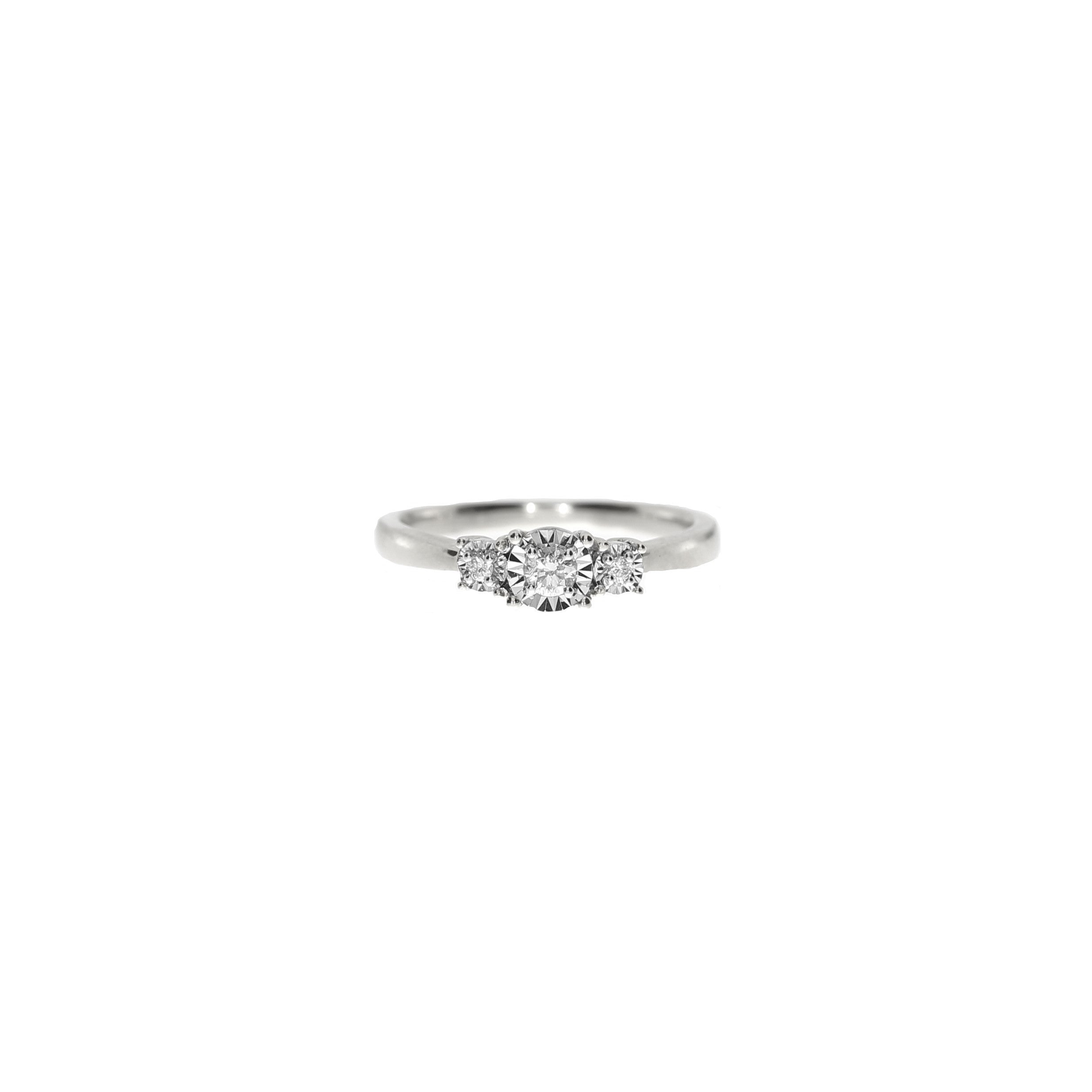 9 Karat Hvidgulds Brillant Ring