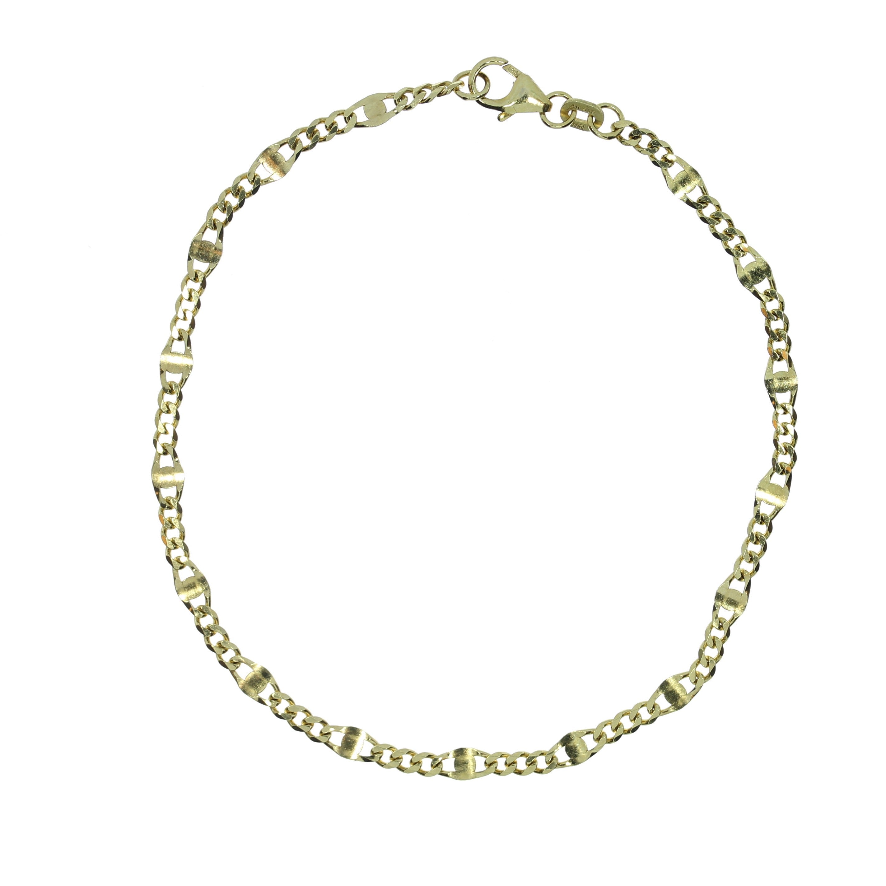 14 Karat Panserled og Plader Armbånd