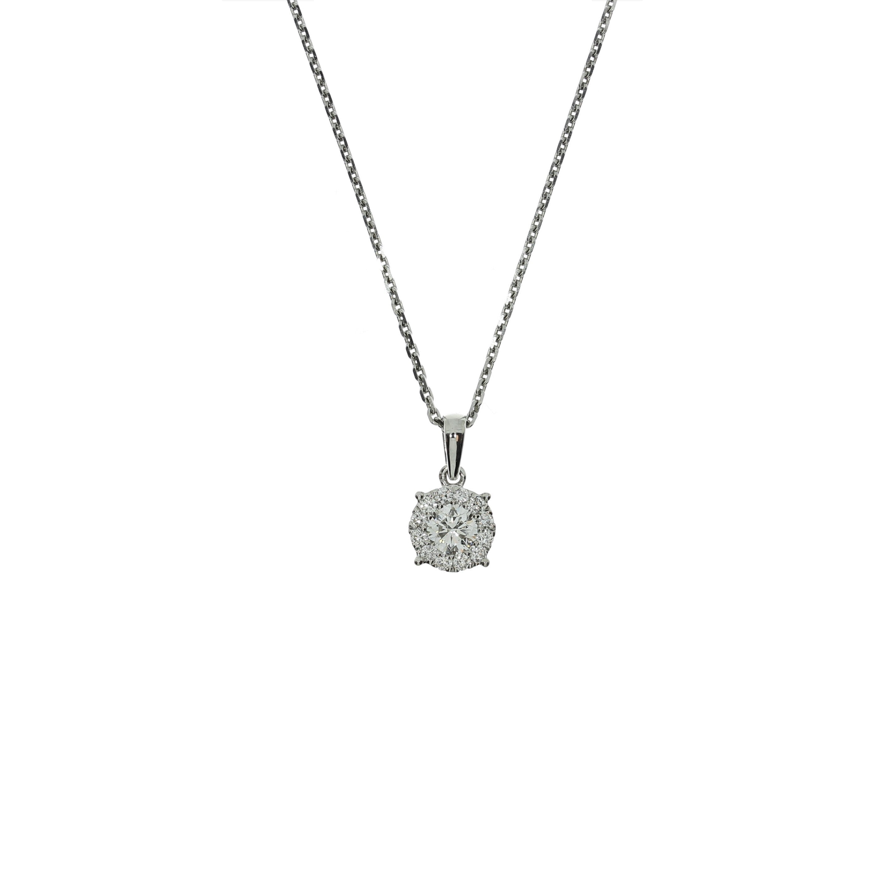 14 Karat Hvidgulds Roset Vedhæng 0,50 ct.