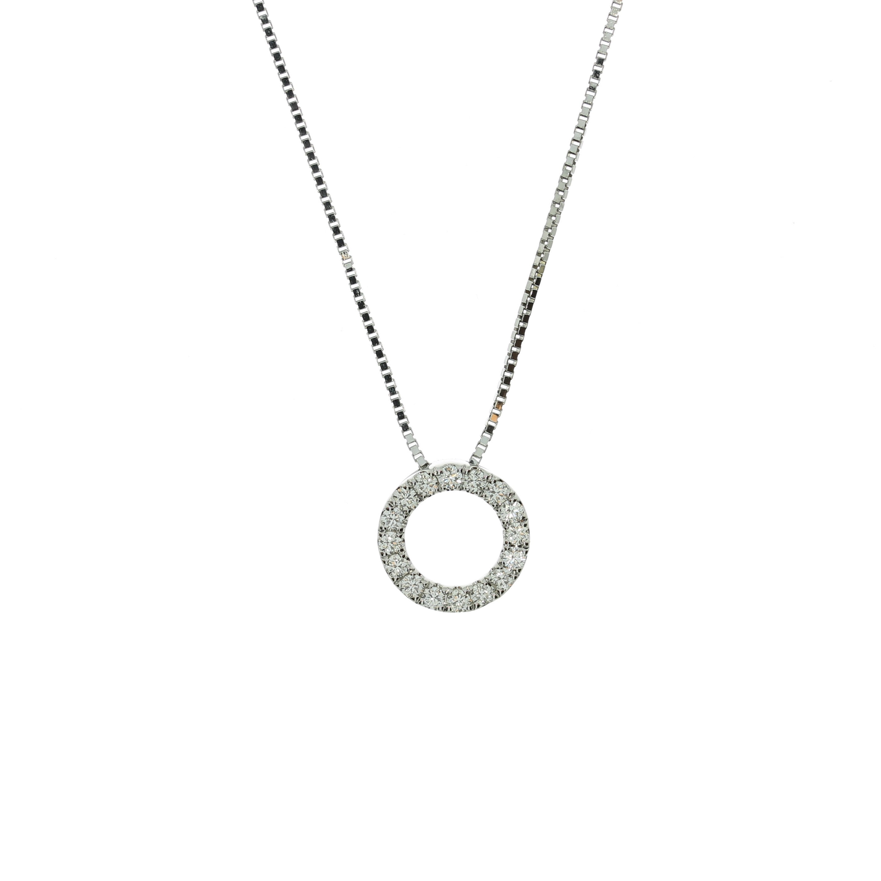 14 Karat Hvidgulds Brillant Cirkel Vedhæng 0,49 ct.