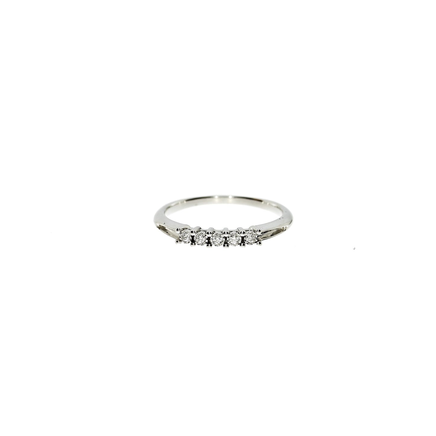 Ring - 14 kt. Hvidguld  - Rækkering - Diamanter