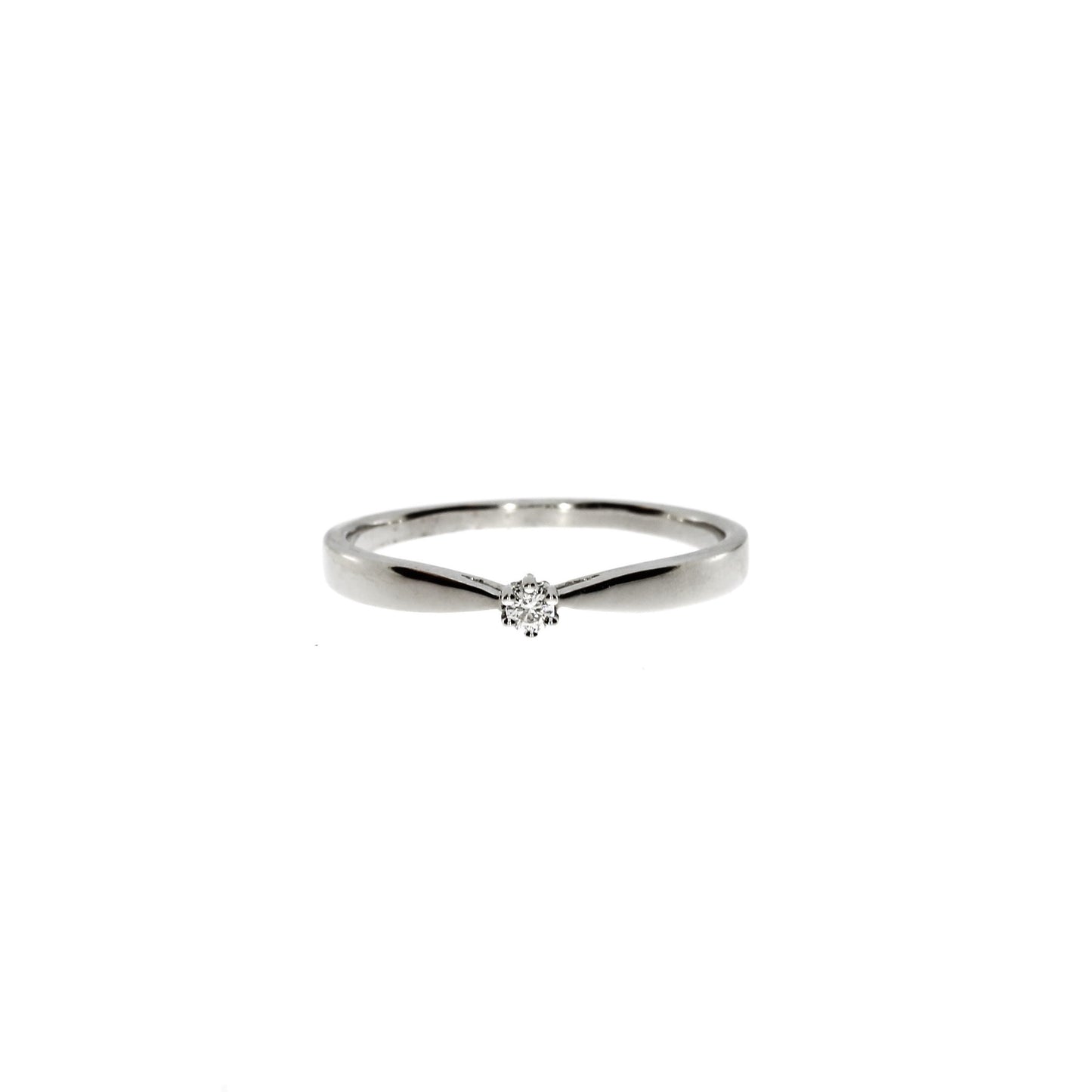 Ring - 14 kt. hvidguld  - Solitaire - Diamant