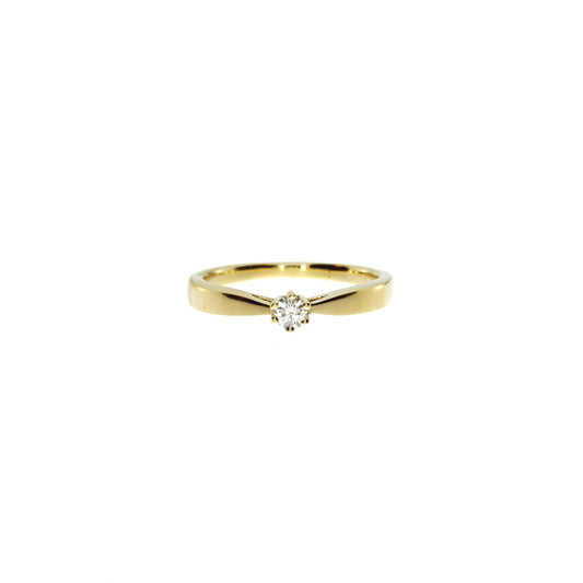 Ring - 14 kt.  - Solitaire - Diamant