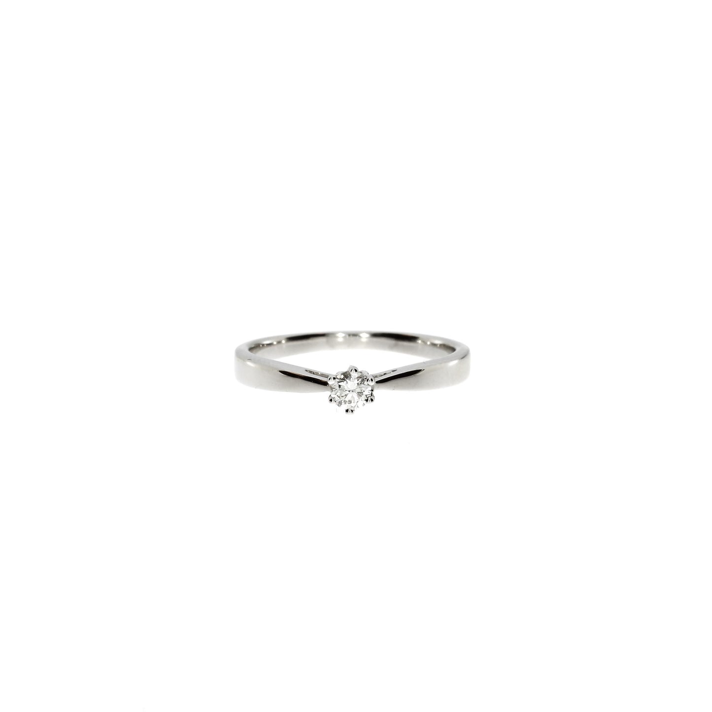 Ring - 14 kt. hvidguld  - Solitaire - Diamant