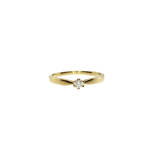 Ring - 14 kt. - Solitaire - Diamant