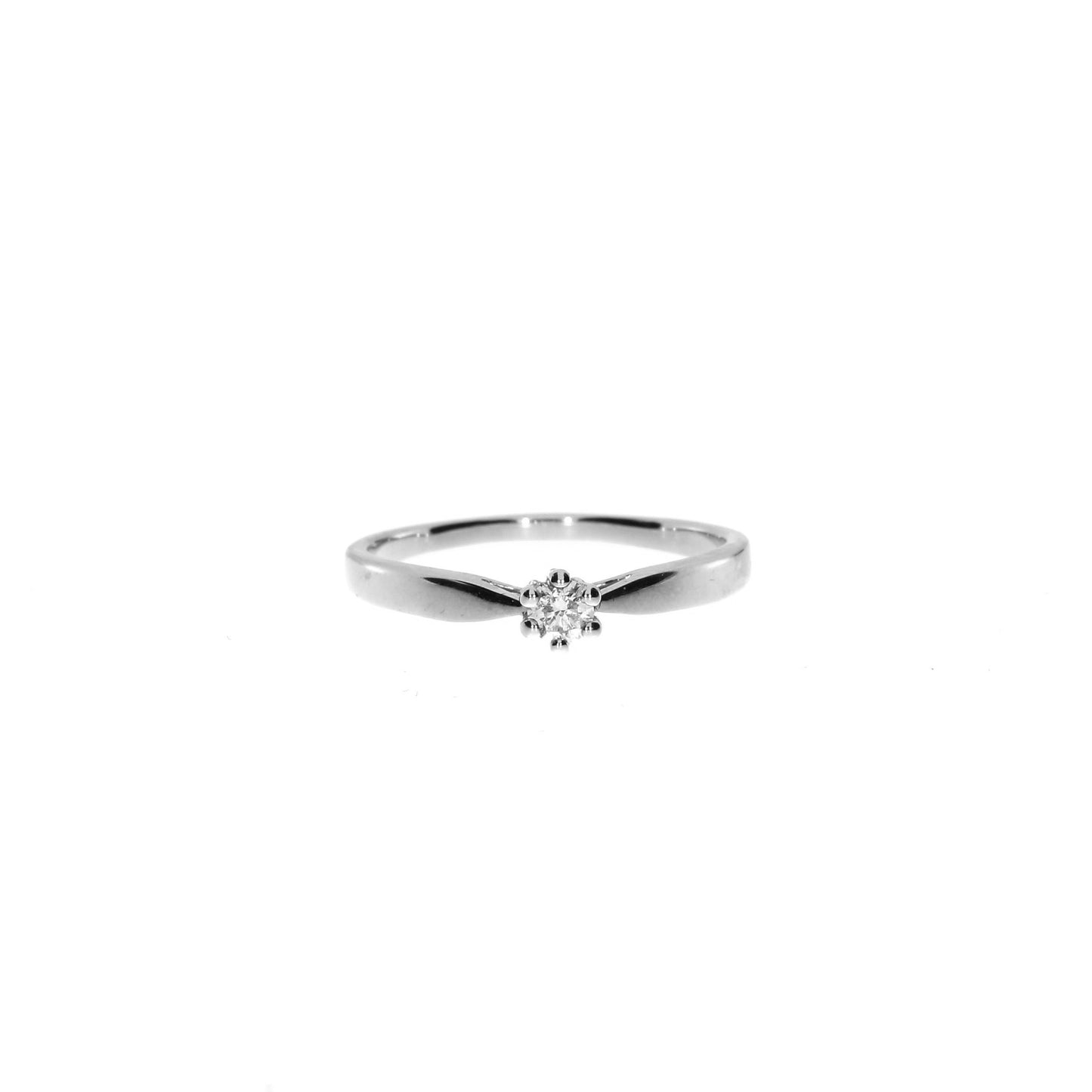 Ring - 14 kt. hvidguld  - Solitaire - Diamant