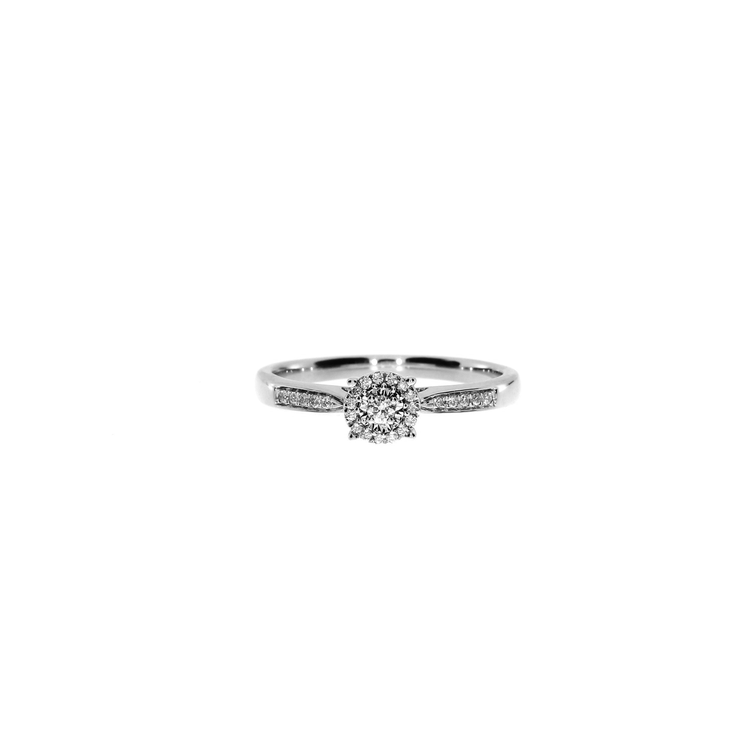 14 Karat Hvidguld Roset Ring