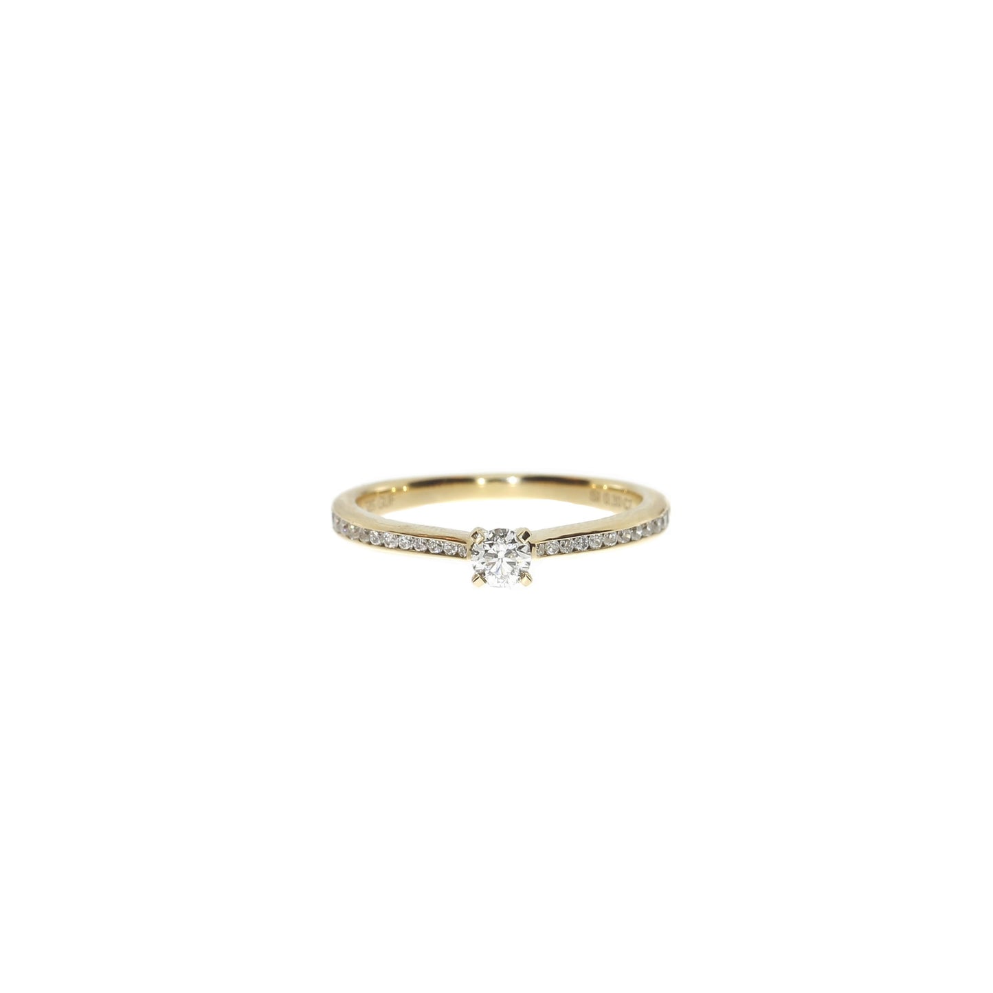 Ring - 14 kt.  - Solitaire - Diamanter