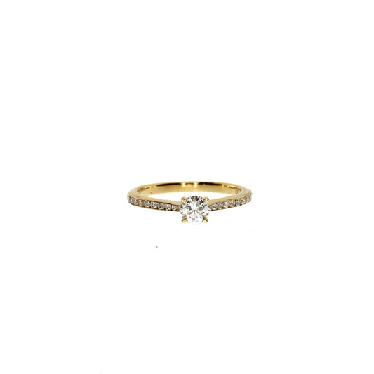 Ring - 14 kt. - Solitaire - Diamanter