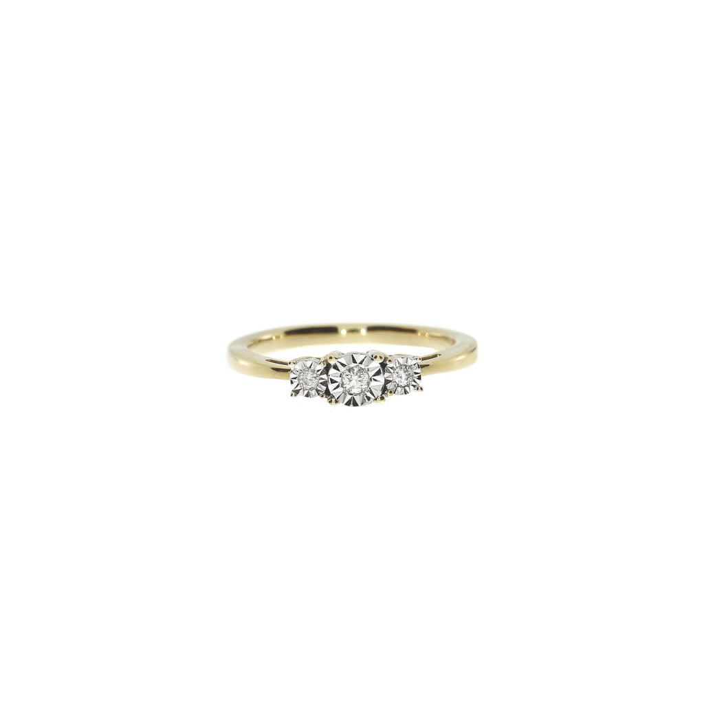 14 Karat Tre-stens Ring