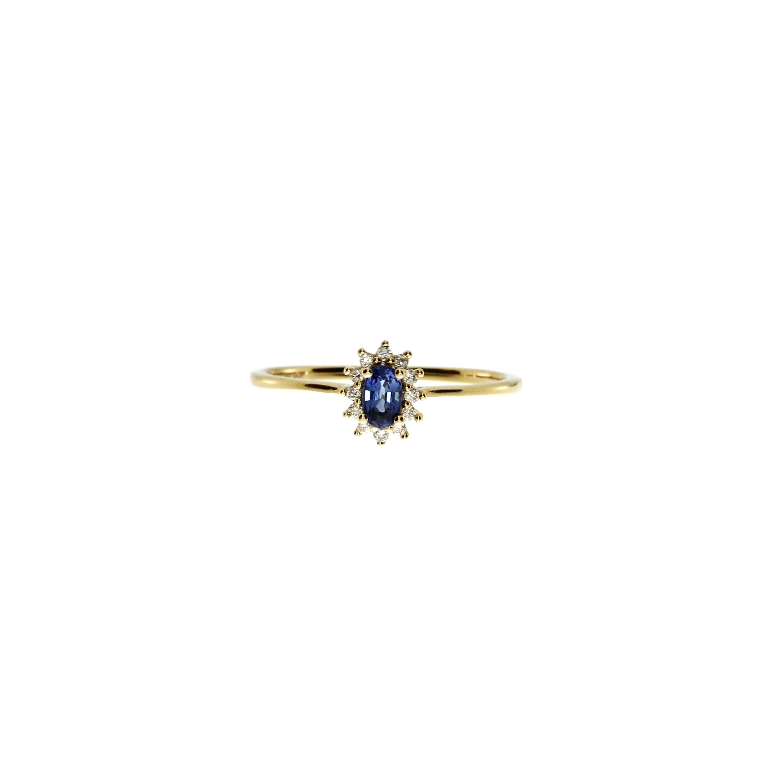 14 Karat Safir Roset Ring