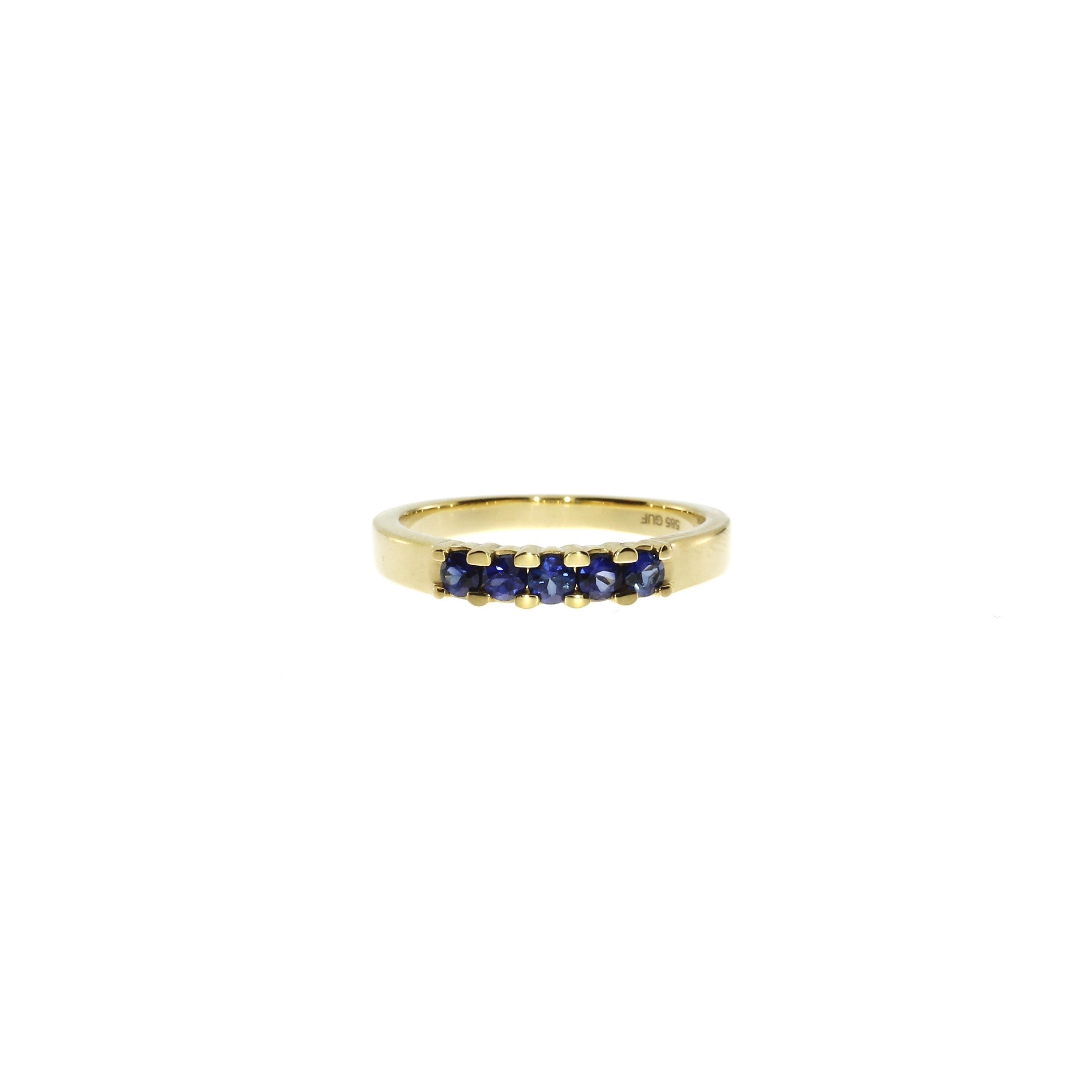 14 Karat Safir Alliancering