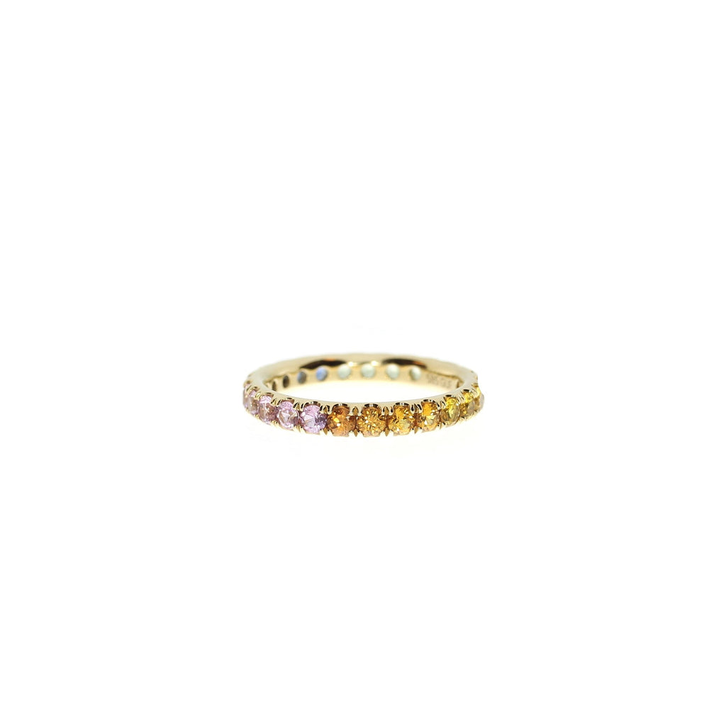 14 Karat Regnbue Safir Ring
